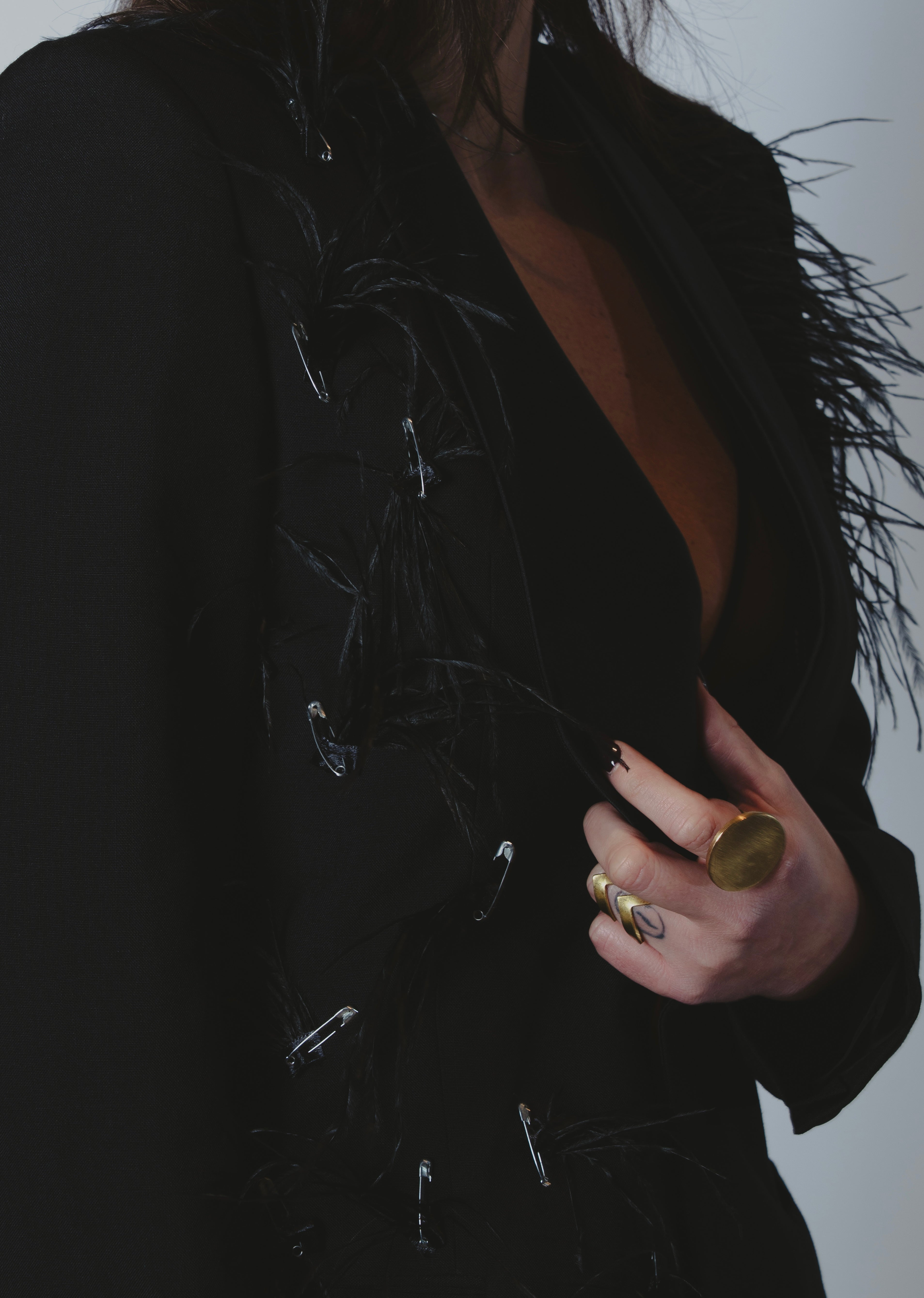 Blazer nero con bandana