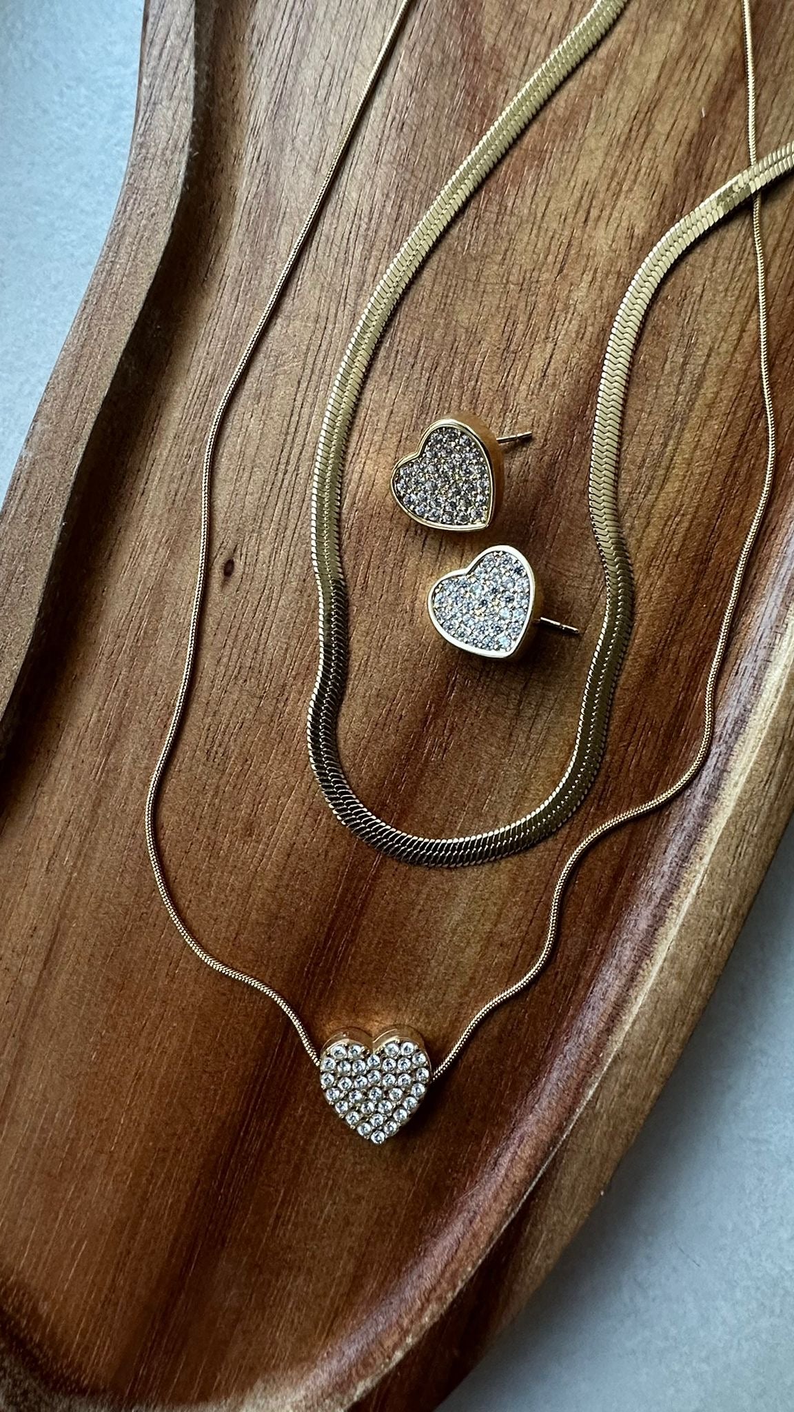 Orecchini cuore strass